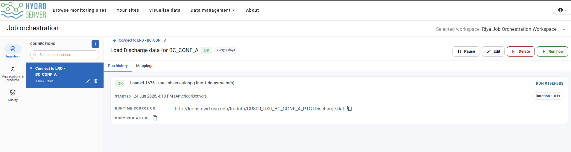 Successful task details