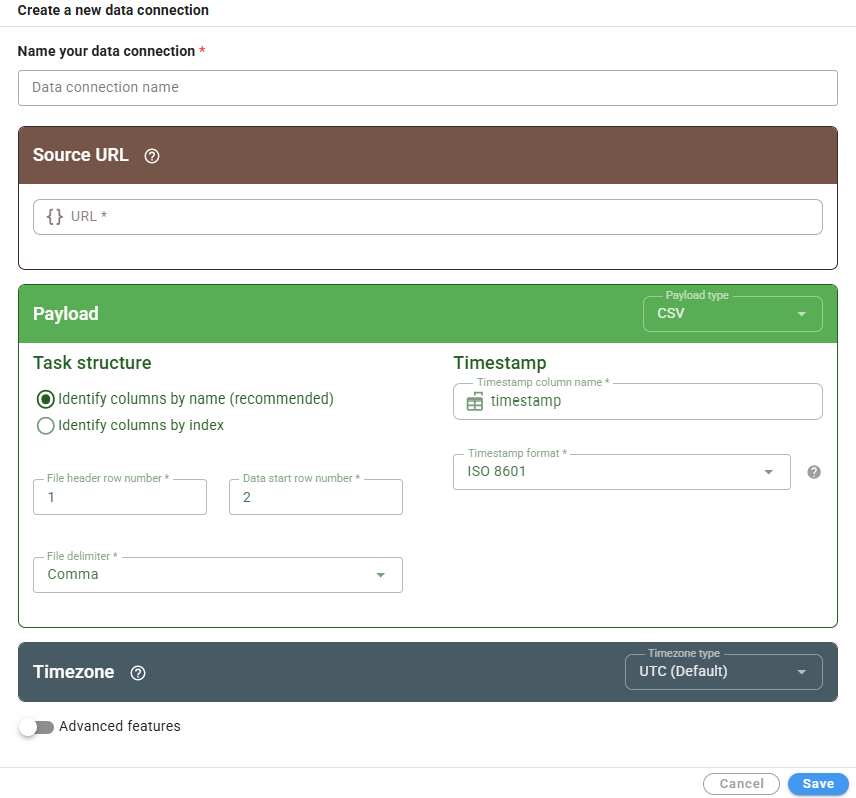 Create data connection