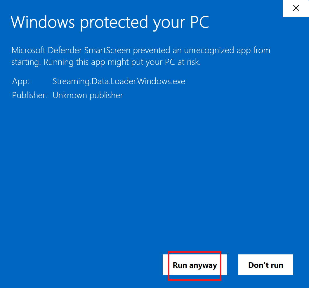 Windows Protection Run Anyway