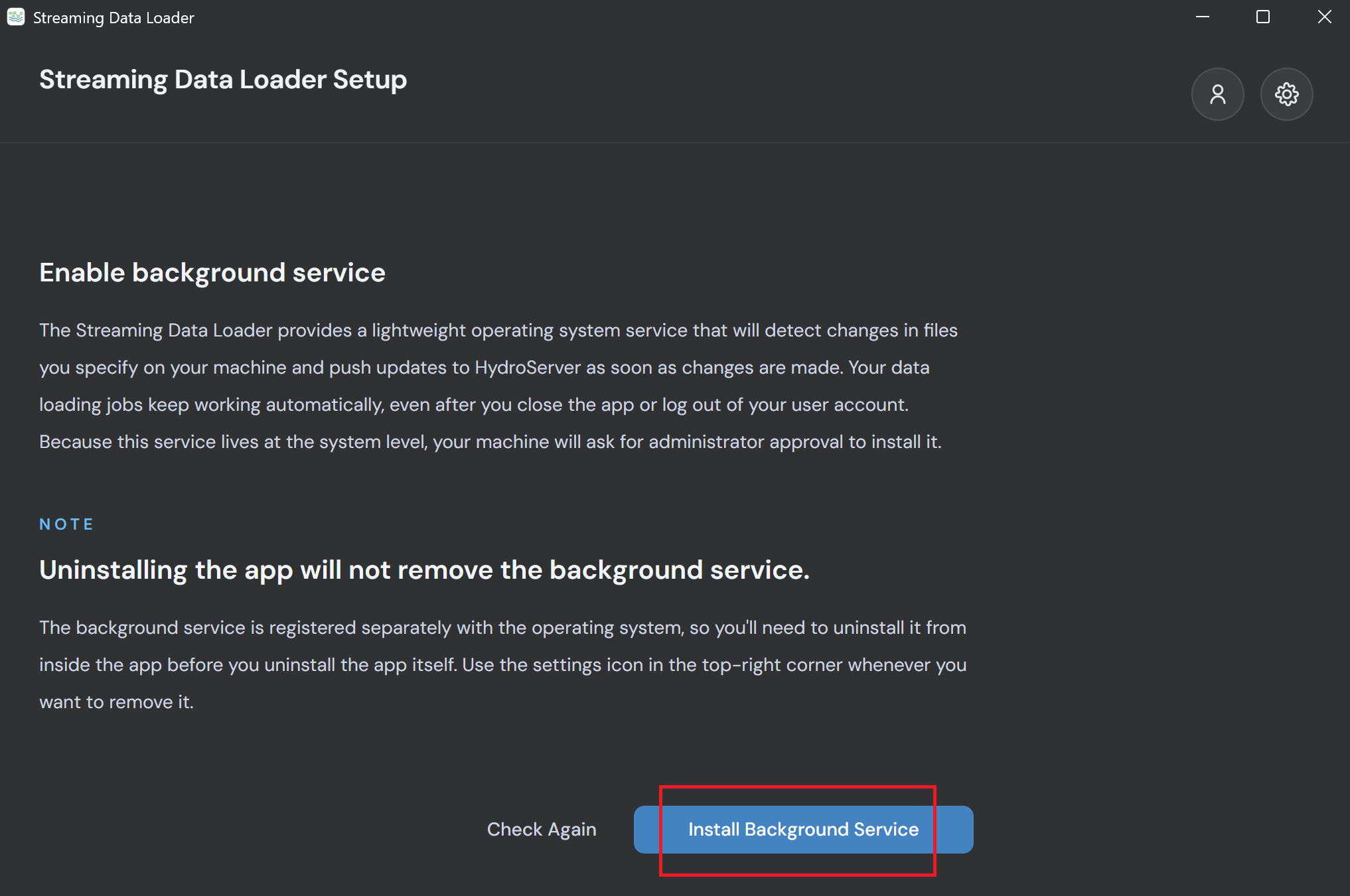 Install Background Service